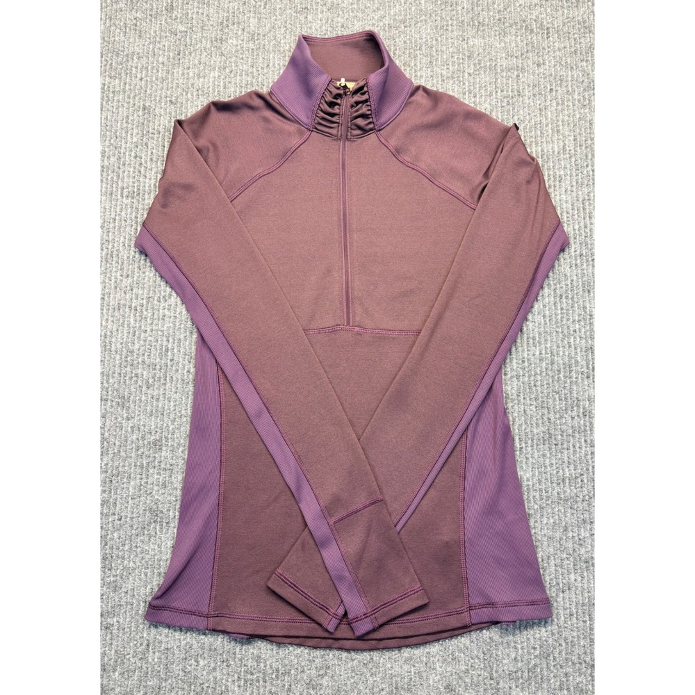 CALIA by Carrie Underwood Women Plum Purple Quarter Zip Pullover Thumbholes XS